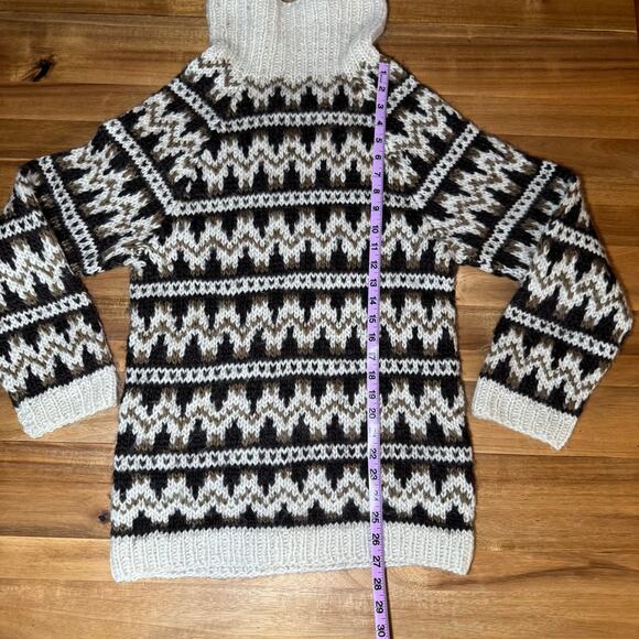 Vintage 70s Icelandic wool turtleneck sweater small brown Neutral Scandi - Picture 13 of 16